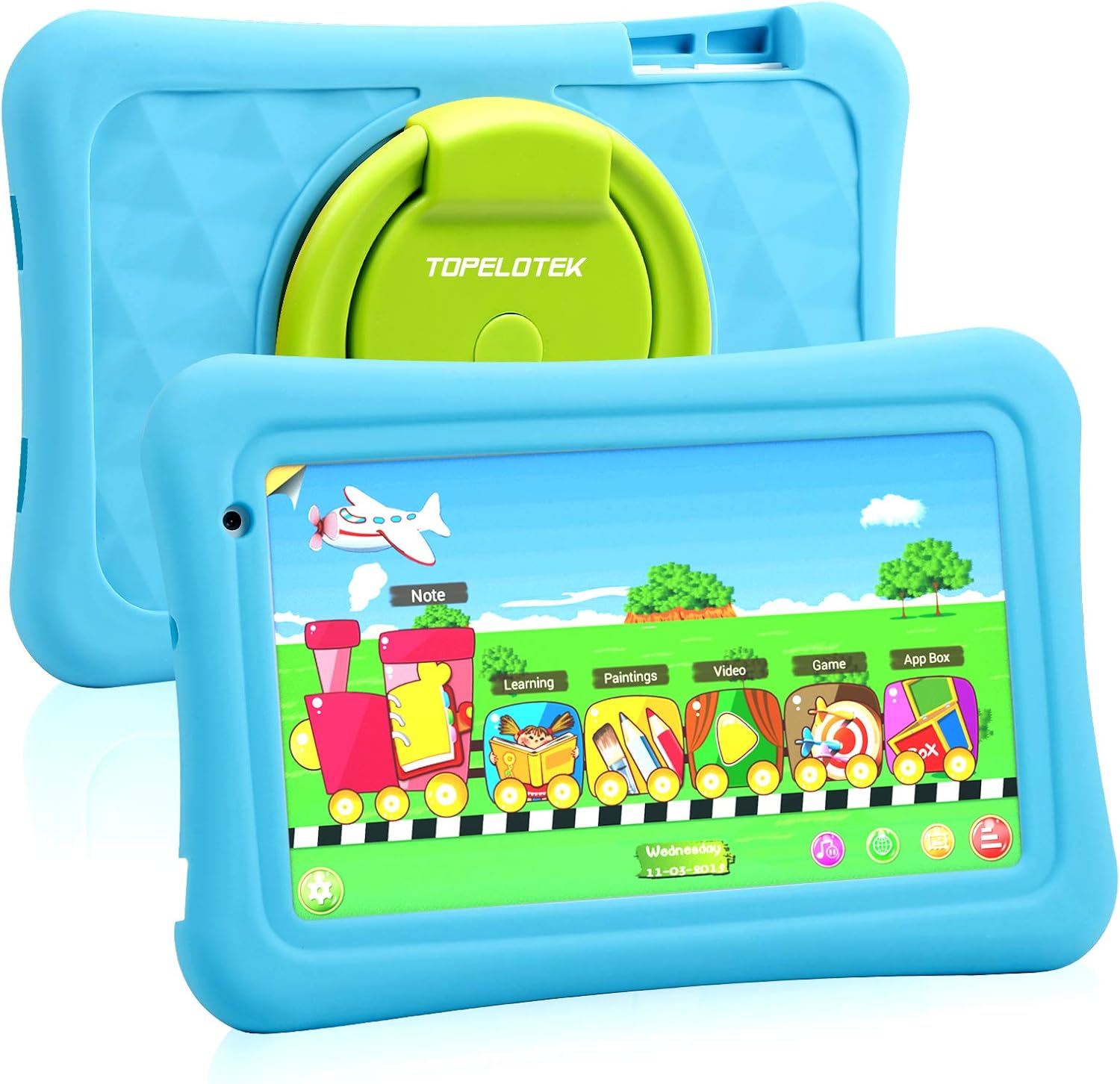 Kids Tablet, Android Toddler Tablet for Kids, 7 inch Android 10 Children’s Tablet for Toddlers with WiFi Camera 2GB + 32GB Parent Control Google Play Store YouTube Netflix Shock Proof Case Pack of 2