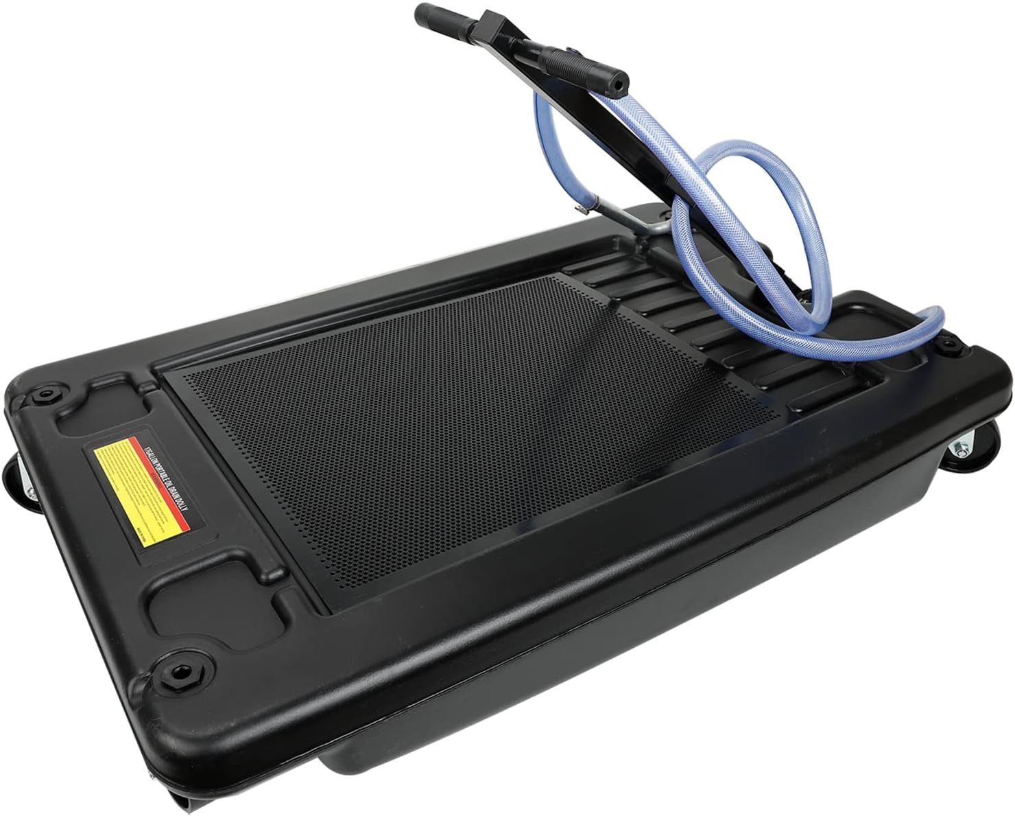 BACLAUGH Low Profile Oil Drain Pan 17 Gallon Portable with 110V DC Centrifugal Electric Pump and 8'' Hose