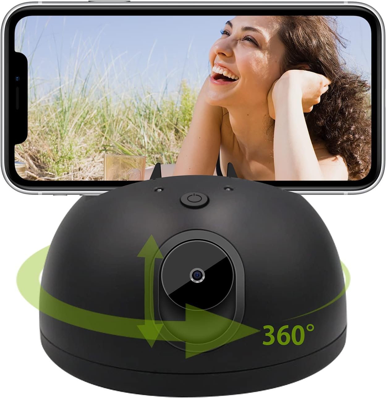 OBEST Auto Tracking Phone Holder,360&deg;Rotation Face Object Tracking Stand,with Smart Motion Sensor AI Camera,No App,for Vlog,Live,Tiktok(Black)