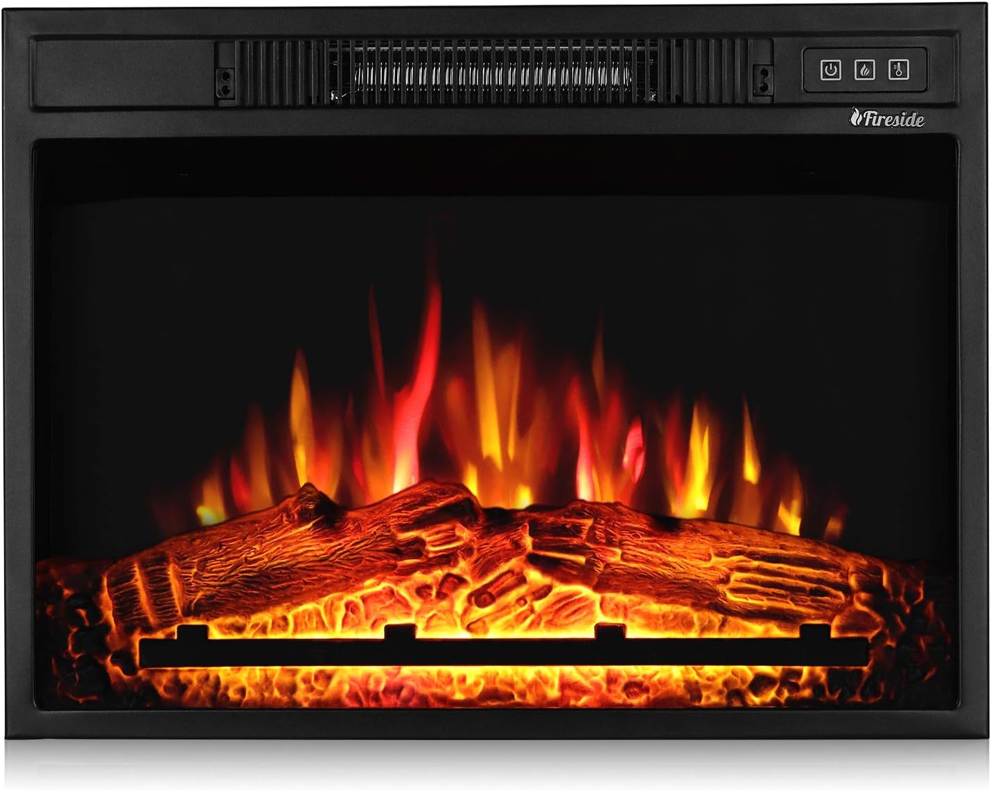 TURBRO Fireside FS23 Realistic Flames Electric Fireplace, Remote Control, 3 Adjustable Brightness Flames