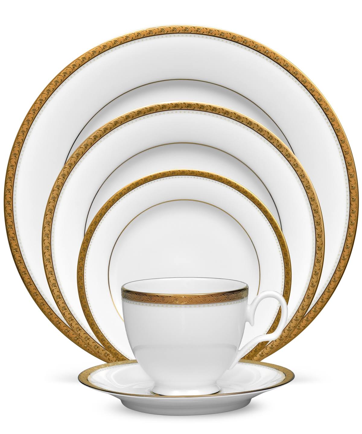 Noritake Charlotta Gold 5 Piece Place Setting - White/Gold