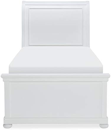 Legacy Classic Canterbury Twin Sleigh Bed in Natural White Painted Wood