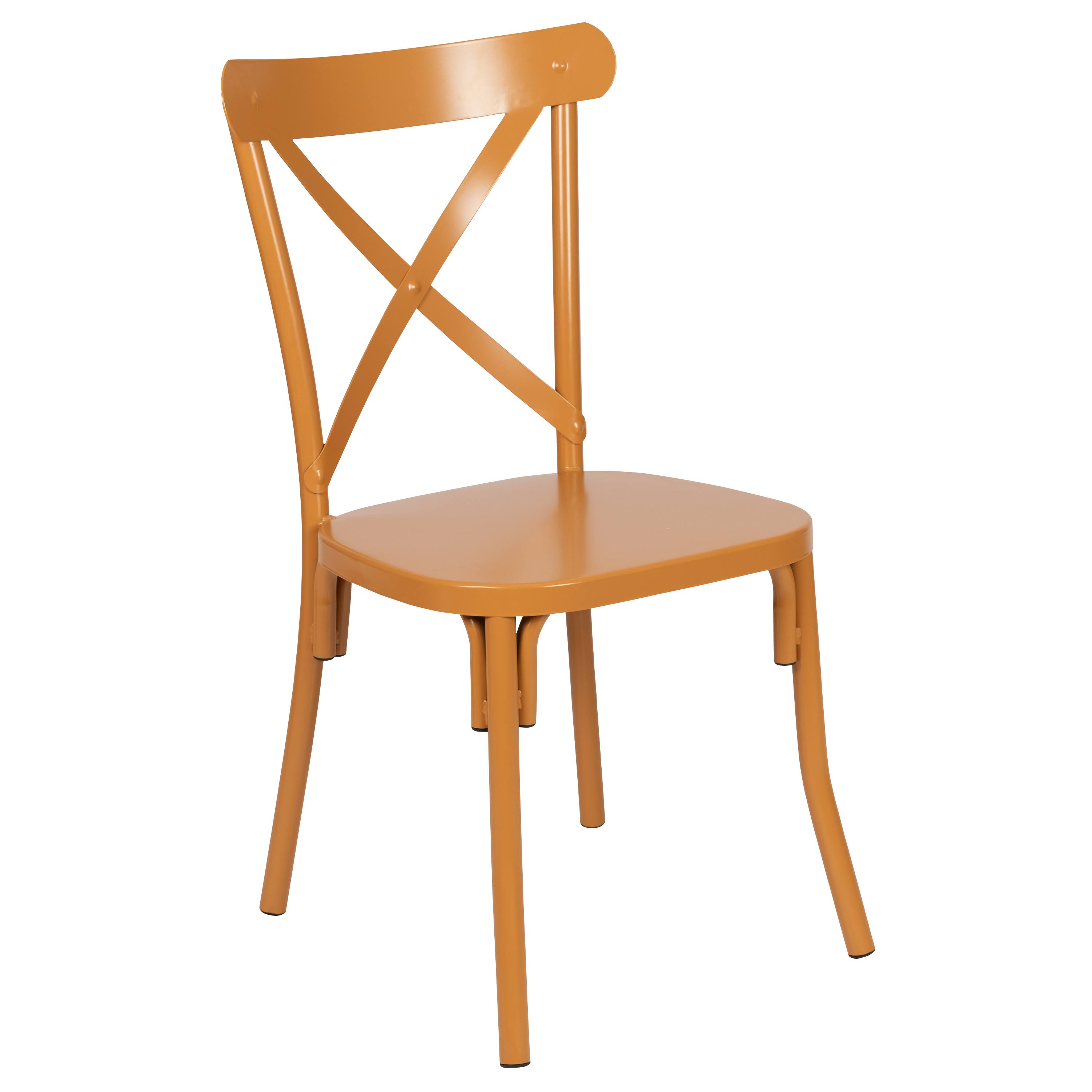 Flash Furniture Metal Cross Back Chair (Natural)