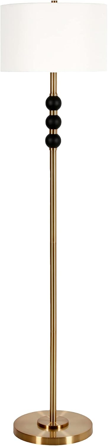 Henn&Hart Contemporary Two-Tone Floor Lamp in Brass/Blackened Bronze,FL0820