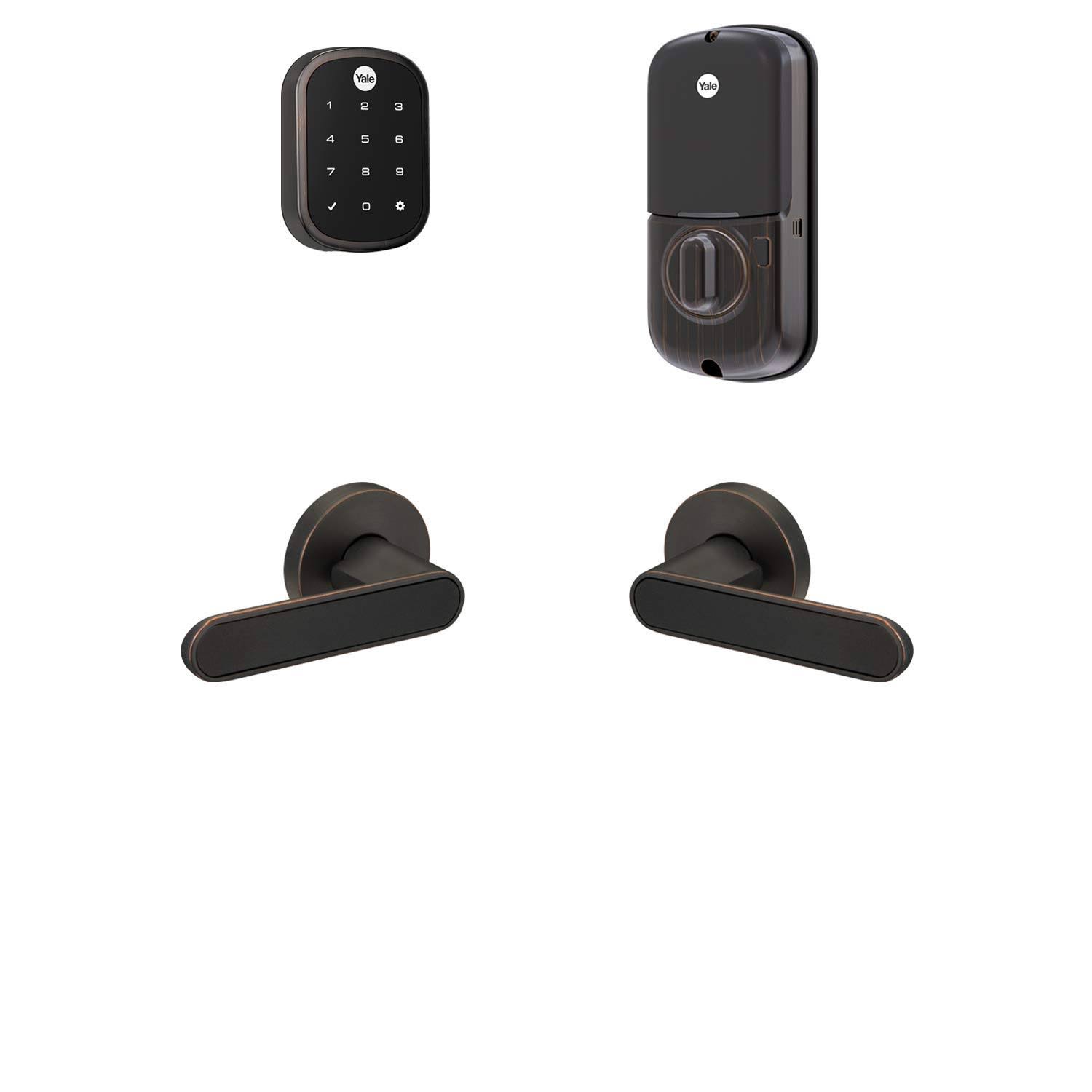 Yale byrd256nrkcb0bp Standalone Assure Lock SL Touchscreen Deadbolt with Passage Kincaid Black Insert Levers, ea