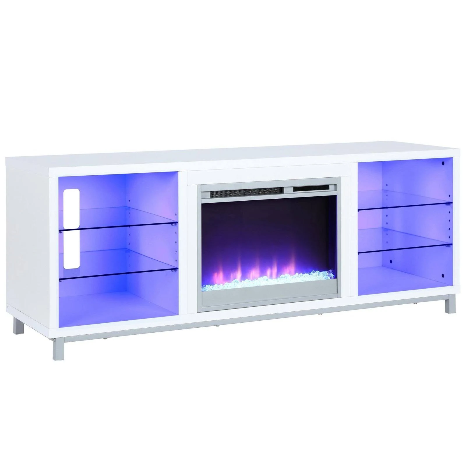 Ameriwood Home Lumina Fireplace TV Stand for TVs Up to 70x22 - White
