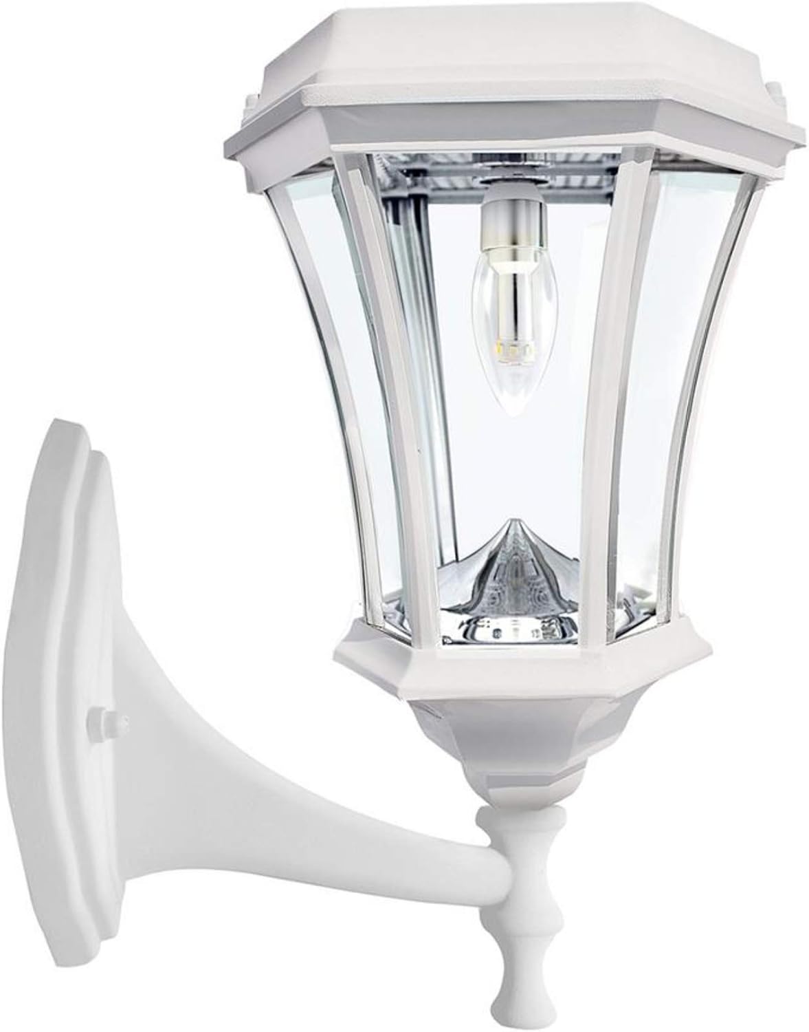 Gama Sonic GS-94B-S Victorian Bulb-Single Head Lamp Post Outdoor Solar Light Fixture and Pole, Black Finish