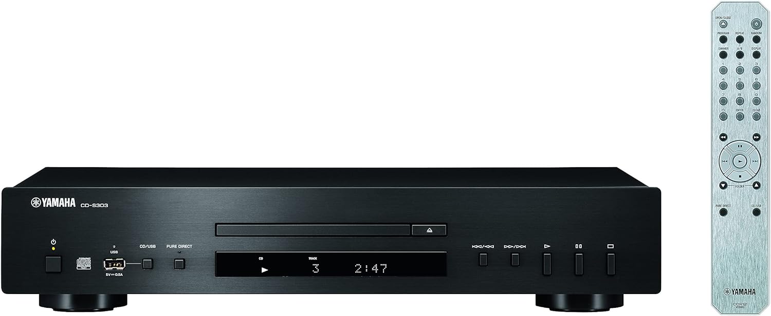 Yamaha CD-S303 Single CD Player, Black