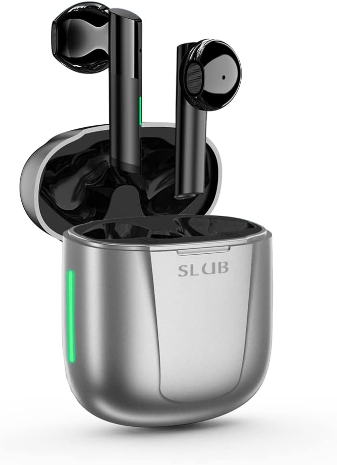 Wireless Earbuds, Bluetooth 5.2 Earphones Touch Control with Noise Cancellation, 36H Playtime Stereo Low Latency Gaming Headset in-Ear Earbuds with Built-in Microphone for Sports, Games, Work Pack of 2