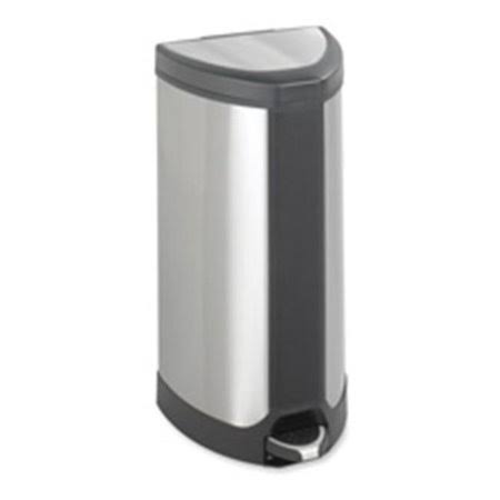 Safco Products Company SAF9687SS Step-On Receptacle- 10 gal- 14in.x14in.x27in.- Stainless