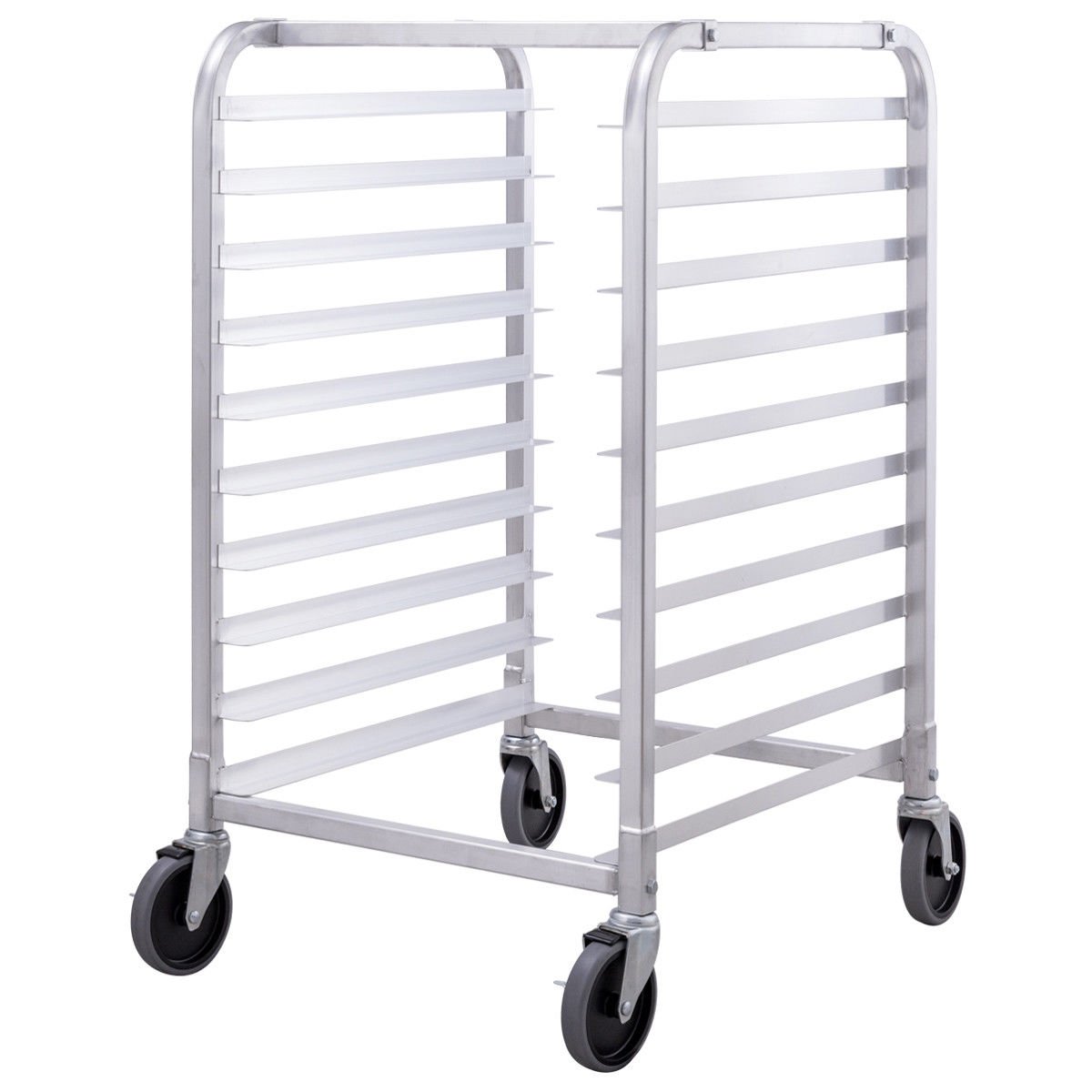 Giantex 10 Tier Aluminum Bakery Rack Home Commercial Kitchen Bun Pan Sheet Rack Mobile Sheet Pan Racking Trolley Storage Cooling Rack w/ Lockable Casters