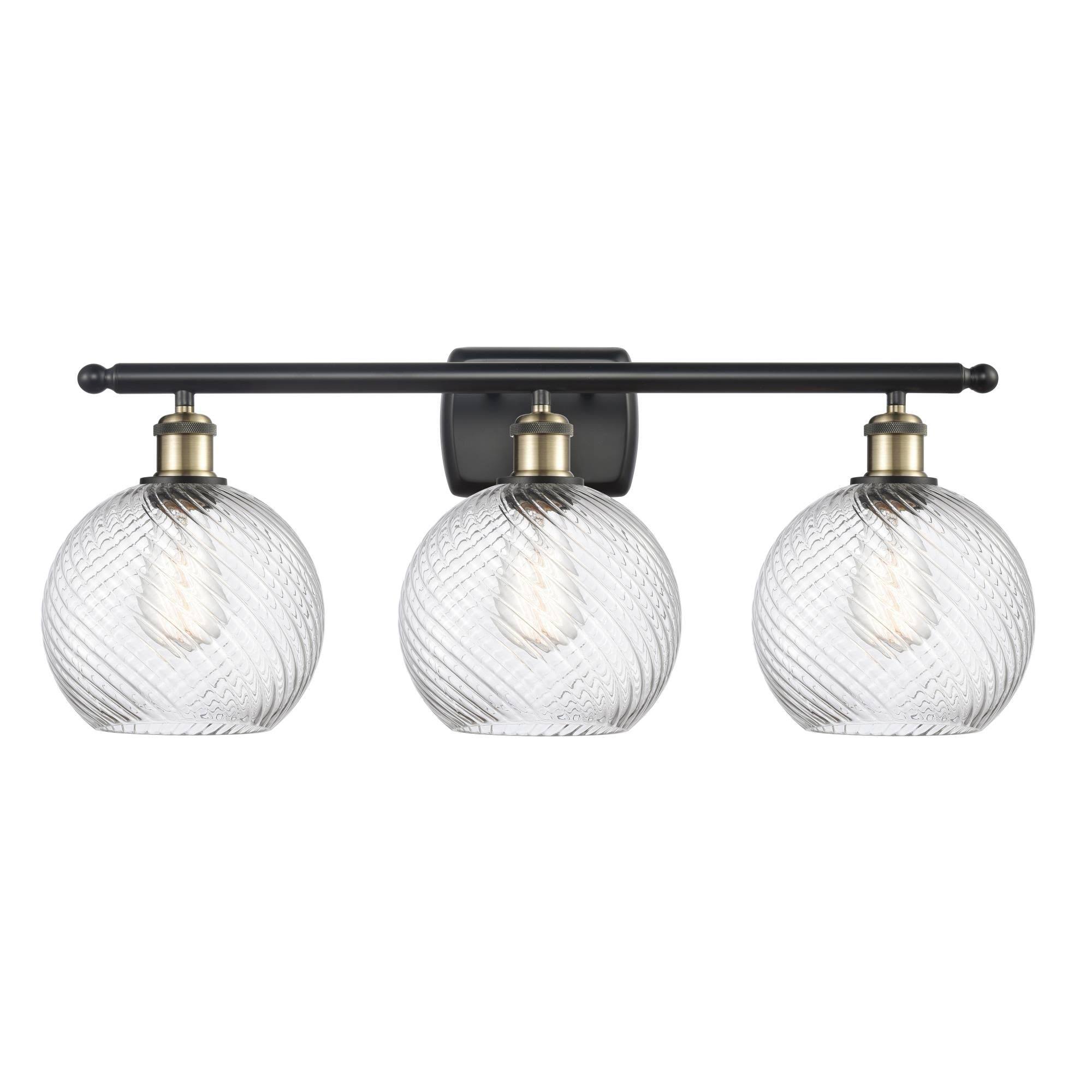 Innovations 516-3W-BAB-G1214-8 Black Antique Brass Twisted Swirl 3 Light Bath Vanity Light