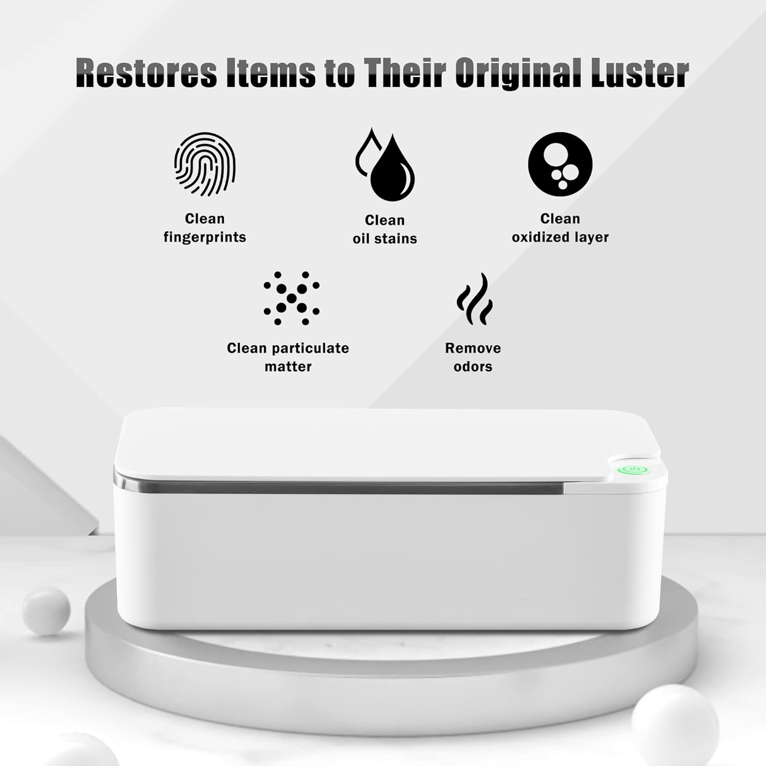 EZlucky Ultrasonic Jewelry Cleaner, 47kHz Portable and Low Noise Home Ultrasonic Cleaner for Jewelry, Eyeglasses, Watches, Rings, Silver, Necklaces, Pacifiers, Dentures, Shavers