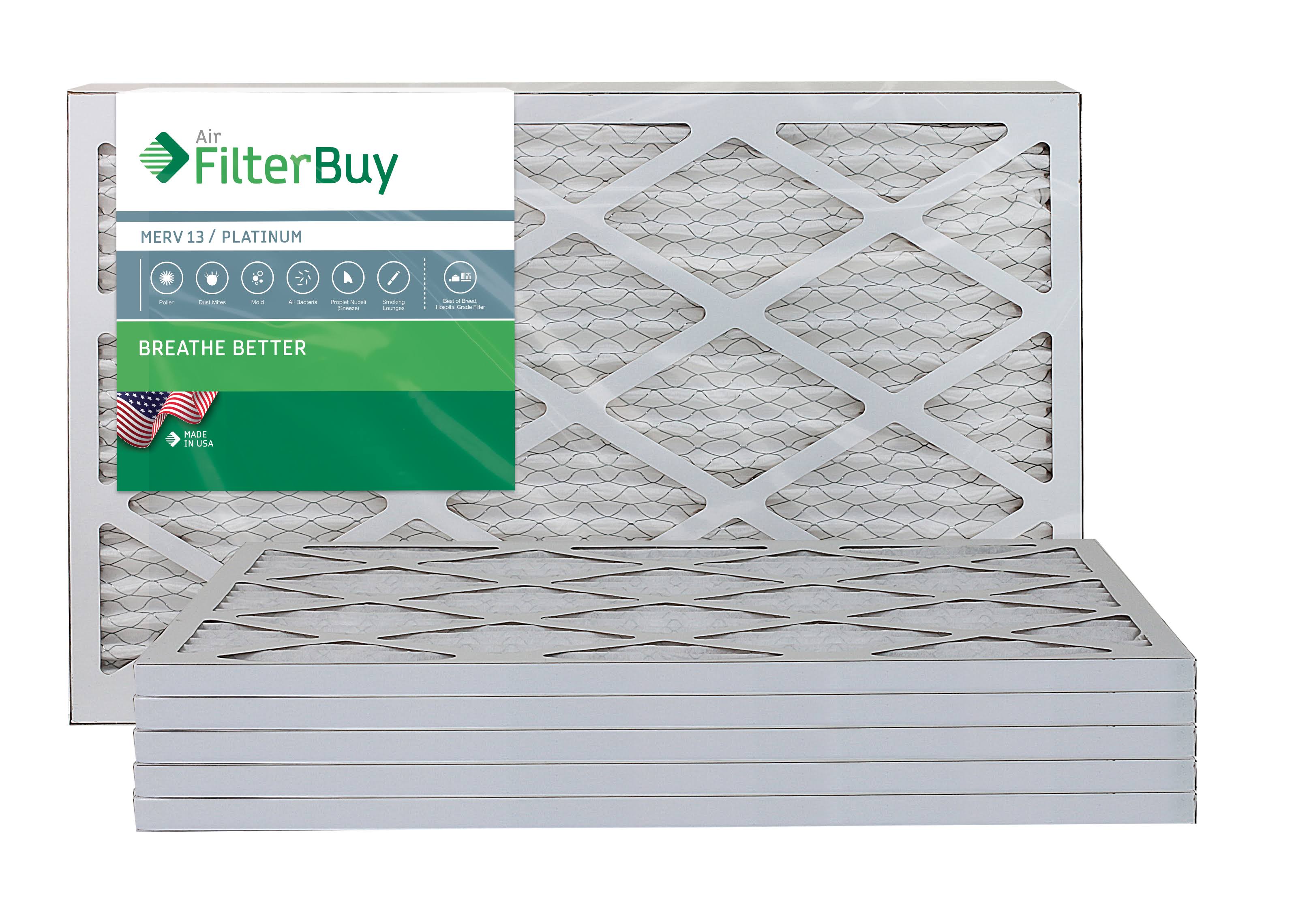 AFB Platinum MERV 13 14x20x1 Pleated AC Furnace Air Filter. Pack of 6 Filters. 100% produced in The USA.
