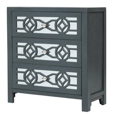 Svioandi Solid Wood 3 - Drawer Accent Chest House of Hampton Color: Antique Navy
