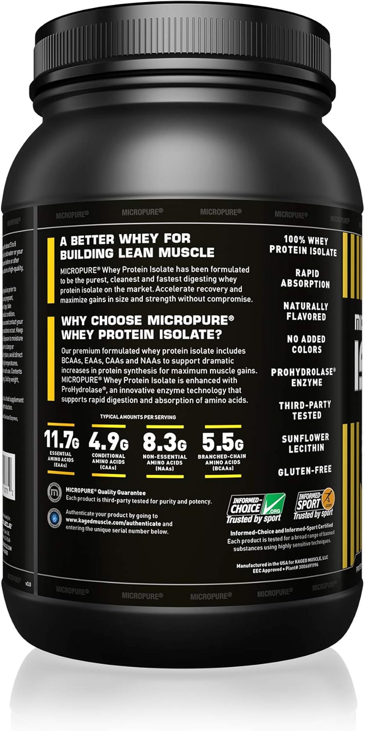 Kaged Muscle Whey Protein Powder 100 Whey Protein Isolate for Post Workout Recovery 3lbs, Chocolate, 48 Ounce Pack of 2