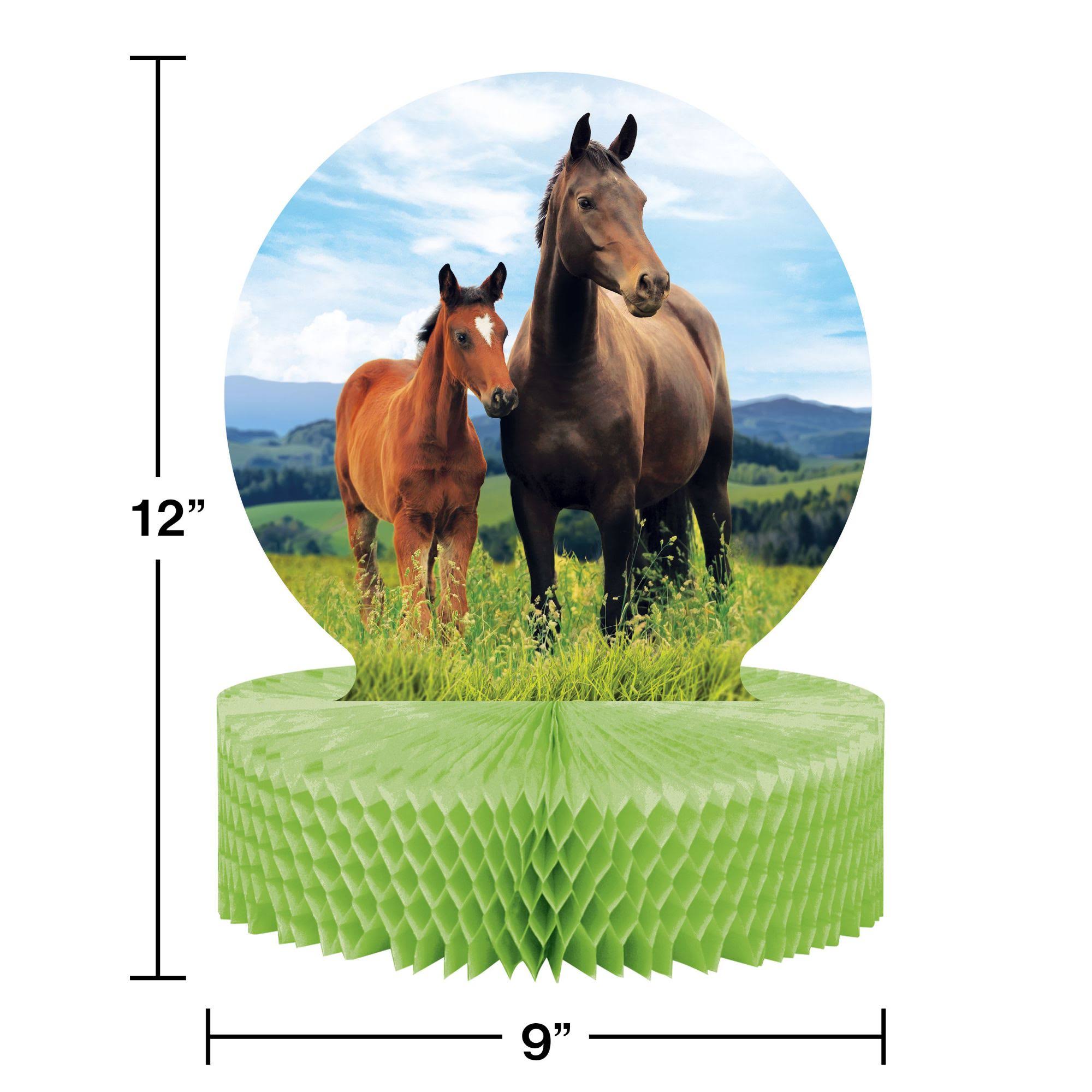 Pack of 6 Green Horse and Pony Centerpieces 12x22
