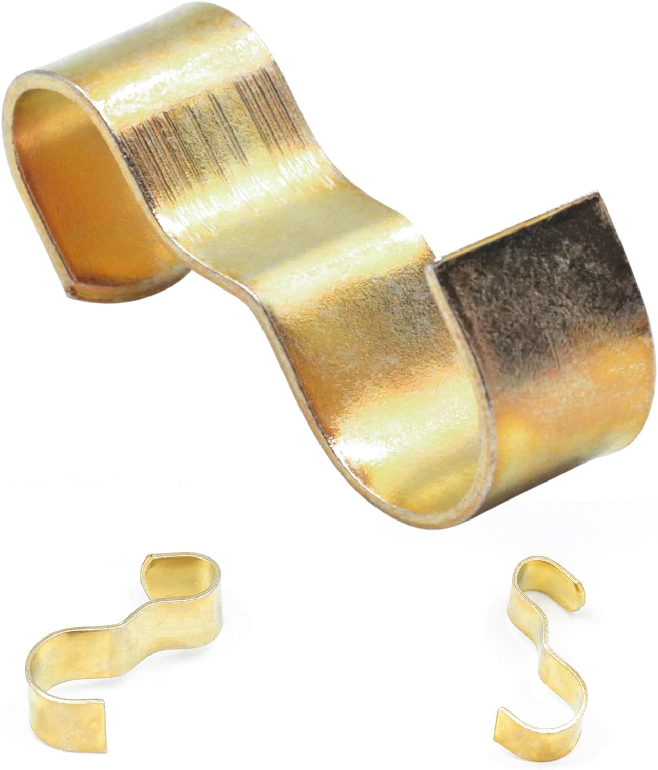 Molding Hooks - 25 Pack - Picture Rail Hangers - Brass Plated Steel - Picture Rail Hooks Wide