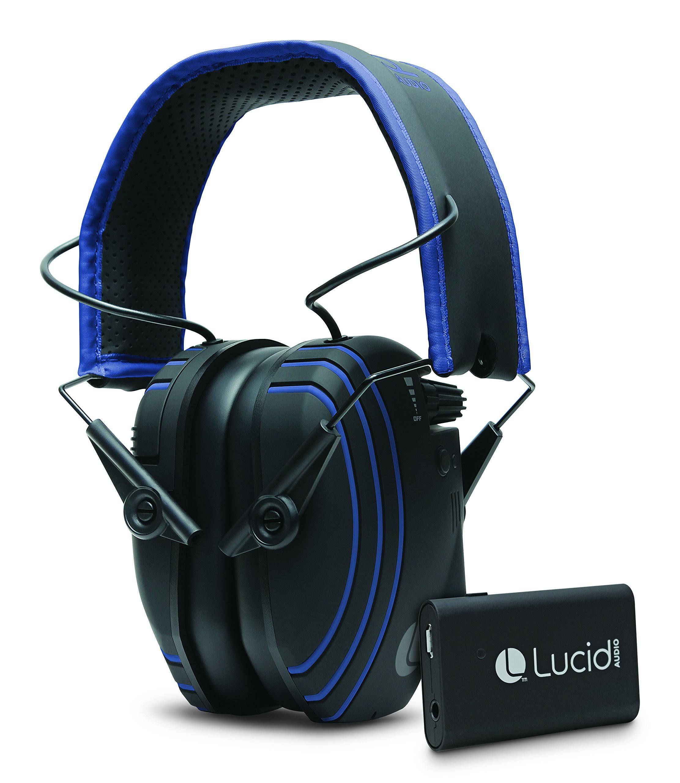 Lucid Audio Hearing Bluetooth Wireless Over-Ear Headphones with Mic and Lucid Audio TV Streamer - Omni-Directional - Blue/Black