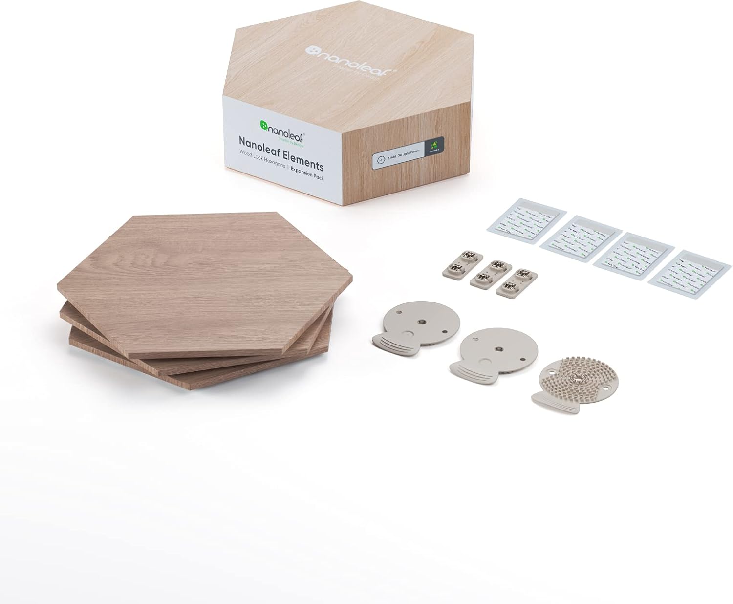 Nanoleaf Elements Wood Look Expansion Pack (3 LED Light Panels) Pack of 2