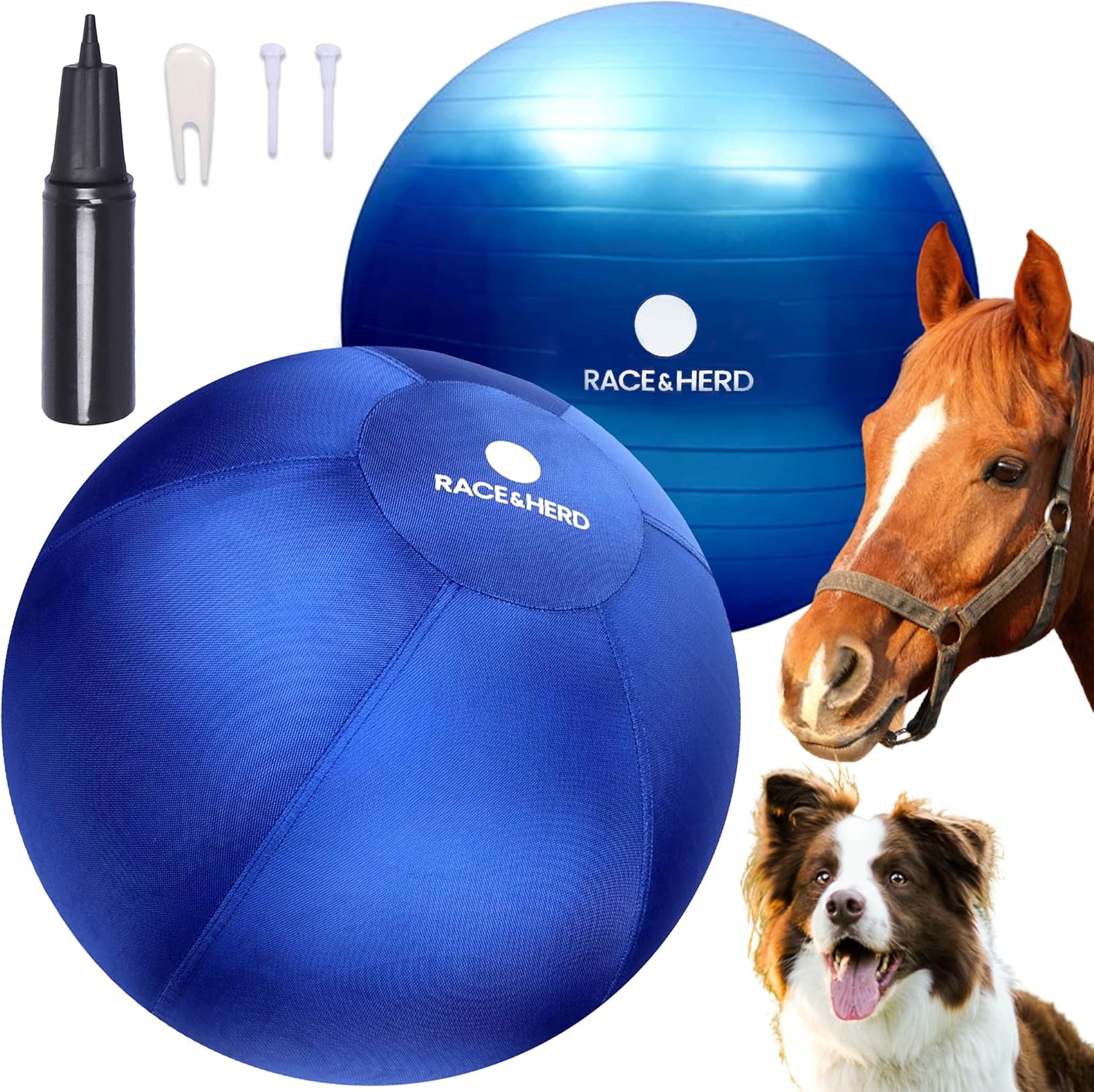 RACE&HERD Herding Ball for Dogs Blue Heelers, Horse Ball & Ball Cover - 25
