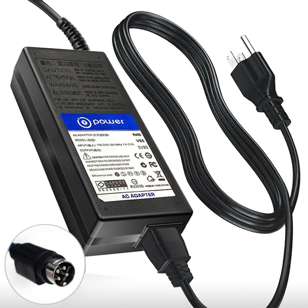 T-Power Ac dc Adapter Compatible with 24V (4-Pin) Fixed Circular Locked Plug TFT,LCD TV Targa LT3010 FSP180-AAA FSP FSP150-AAAN1 9NA1501700 FSP150-ABB 9NA1500900 FSP150-ABA Charger Power Supply Cord Pack of 2