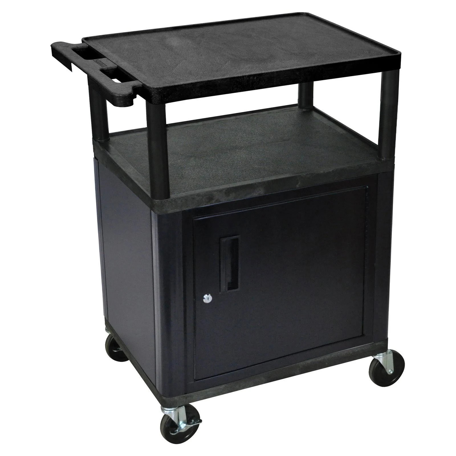 Luxor Black LP Cart with Cabinet