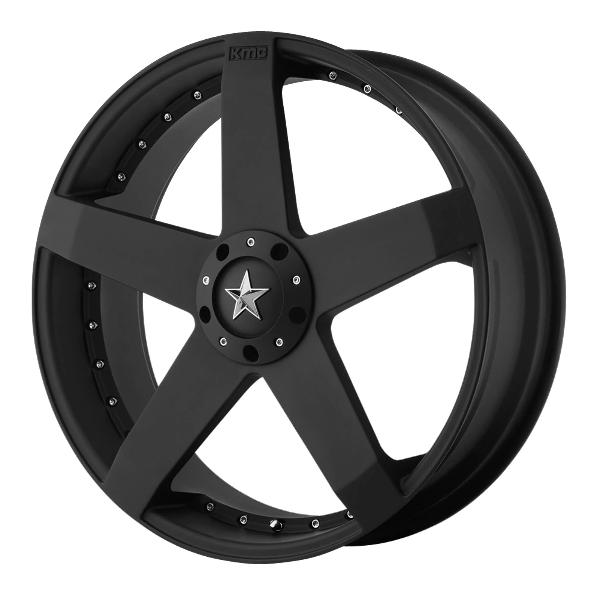 KMC KM77522800742 Rockstar Car 22x8.5 Black (42mm)