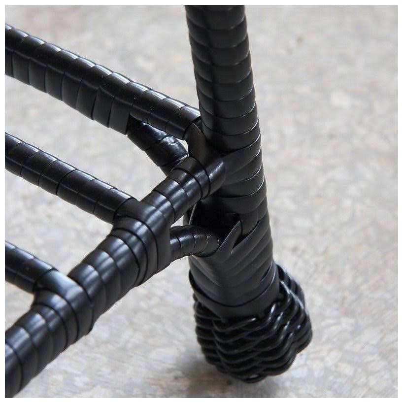 Jeco OTI001-D Black Wicker Patio End Table