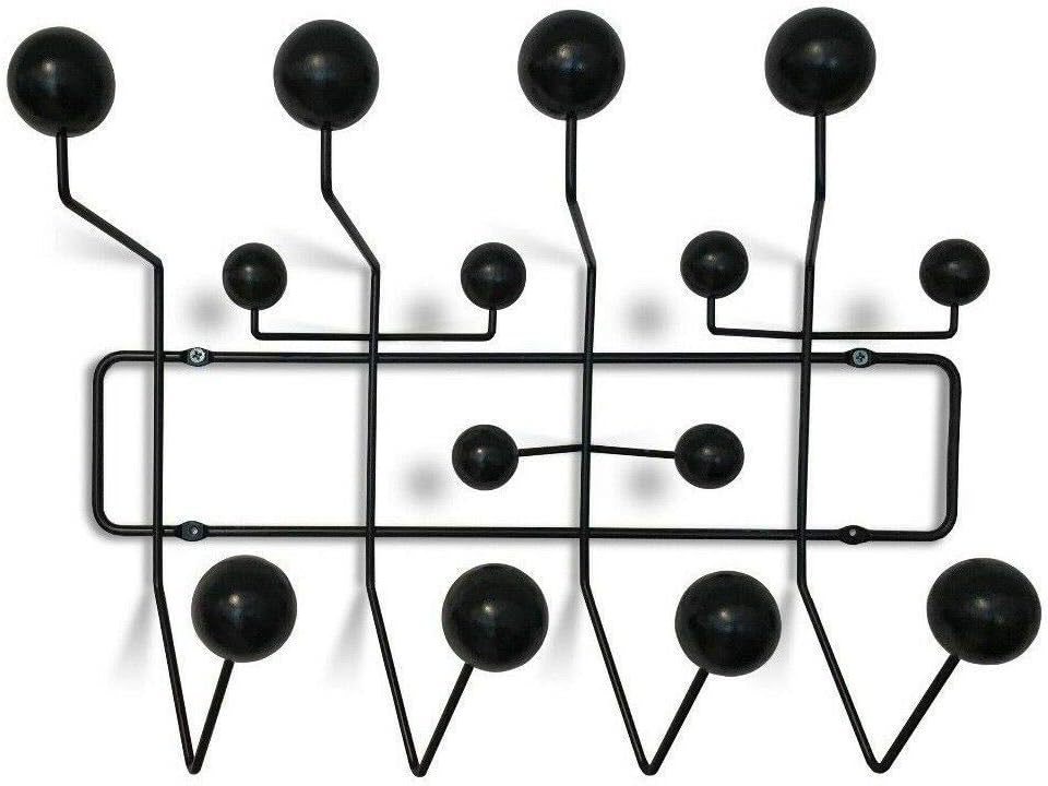 Shise SHISEDECO Classic Mid Century Hang it All Coat Rack, Modern Wall Mounted Coat Hooks with Painted Solid Wooden Balls(Multi Colors Available) (Dark Walnut)