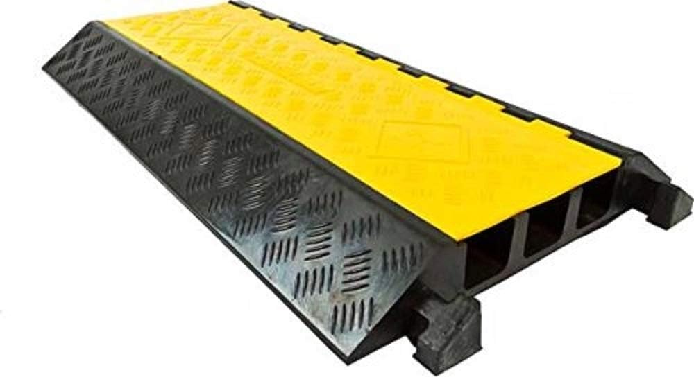 Kable Kontrol Atlas Heavy Duty Cable Protector – 22.5° Degree Right Turn – 2.5” Width – 2.12” Height – 3 Channel – CP9986 Compatible | Industrial Grade Rubber | Rubber Cable Protector | Wire Protector Pack of 2