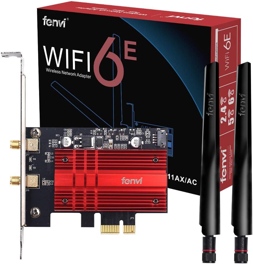 WiFi 6E AX210 WiFi Card BT5.2 6GHz 3000Mbps PCI-E Wireless Adapter WiFi 6E 7th Generation 802.11ac ax MU-MIMO Gigabit 2.4GHz 5GHz 3000Mbps ax210ngw PCIe WiFi BT Network Card OFDMA vPro for Desktop PC Pack of 2