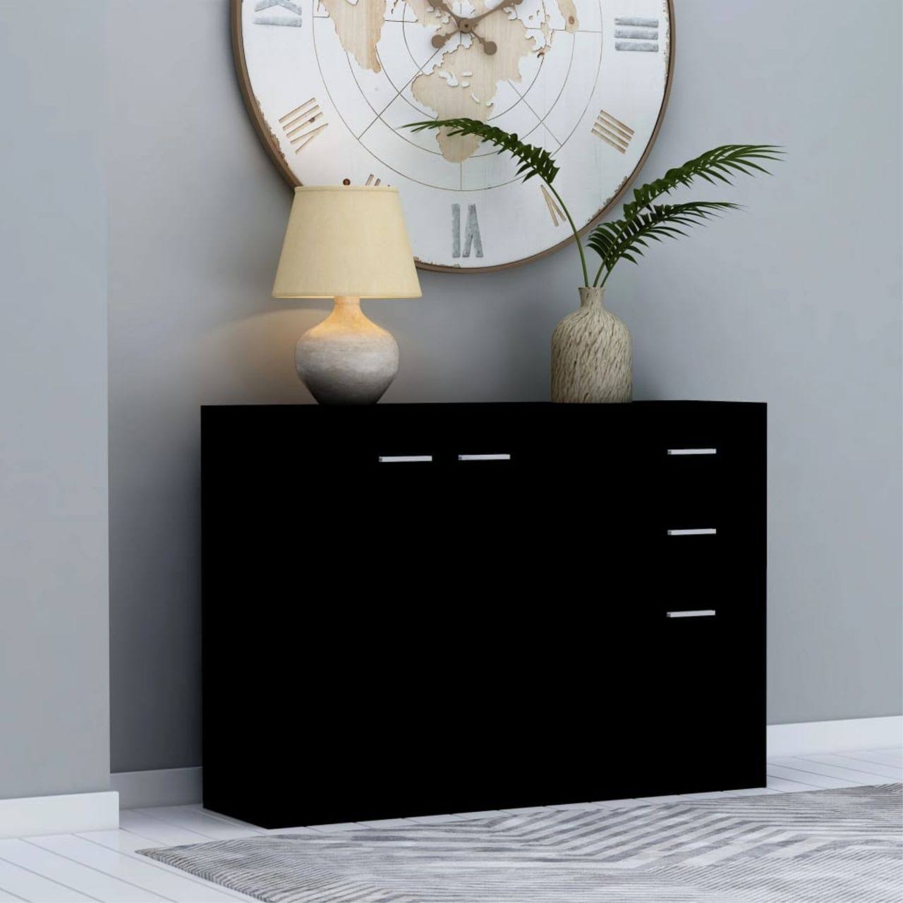 vidaXL Sideboard Black 41.3x22x11.8x22x29.5x22 Chipboard