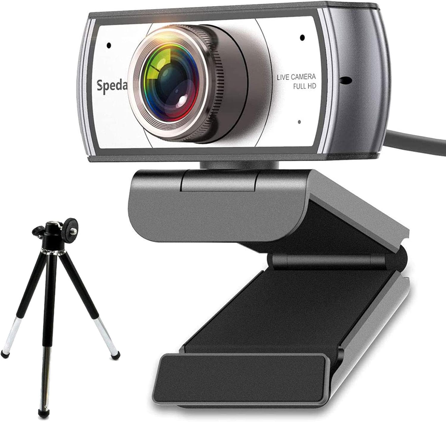 Webcam Wide Angle 120 Degree with Microphone and Tripod Videoconferencing Computer Camera Full HD 1080P Live Streaming USB Cam for PC, Laptop, Desktop Mac Windows