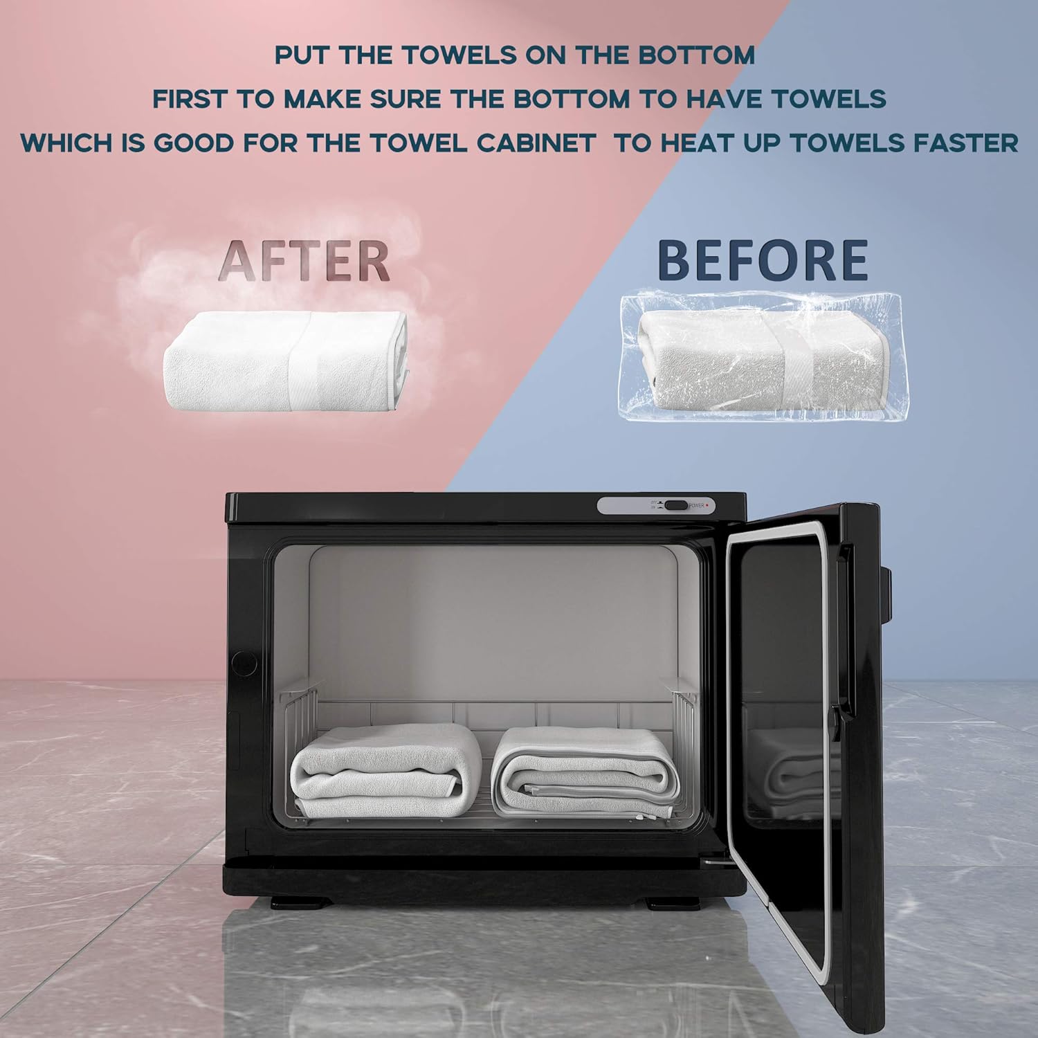 18L Black Professional Spa Hot Towel Warmer and Family or Personal Towel Warmer