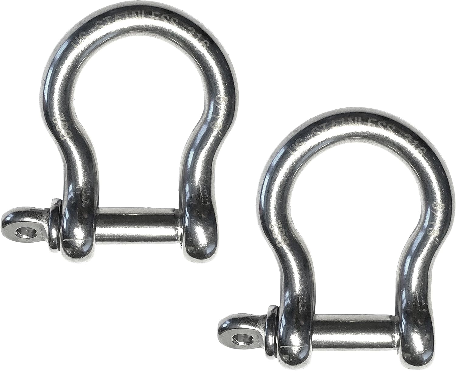 2 Pieces Stainless Steel 316 Forged Bow Shackle 5/16