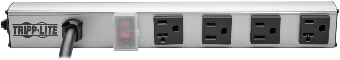Tripp Lite 4 Outlet Bench & Cabinet Power Strip, 12 in. Length, 15ft Cord with 5-20P Plug (PS120420) Pack of 2