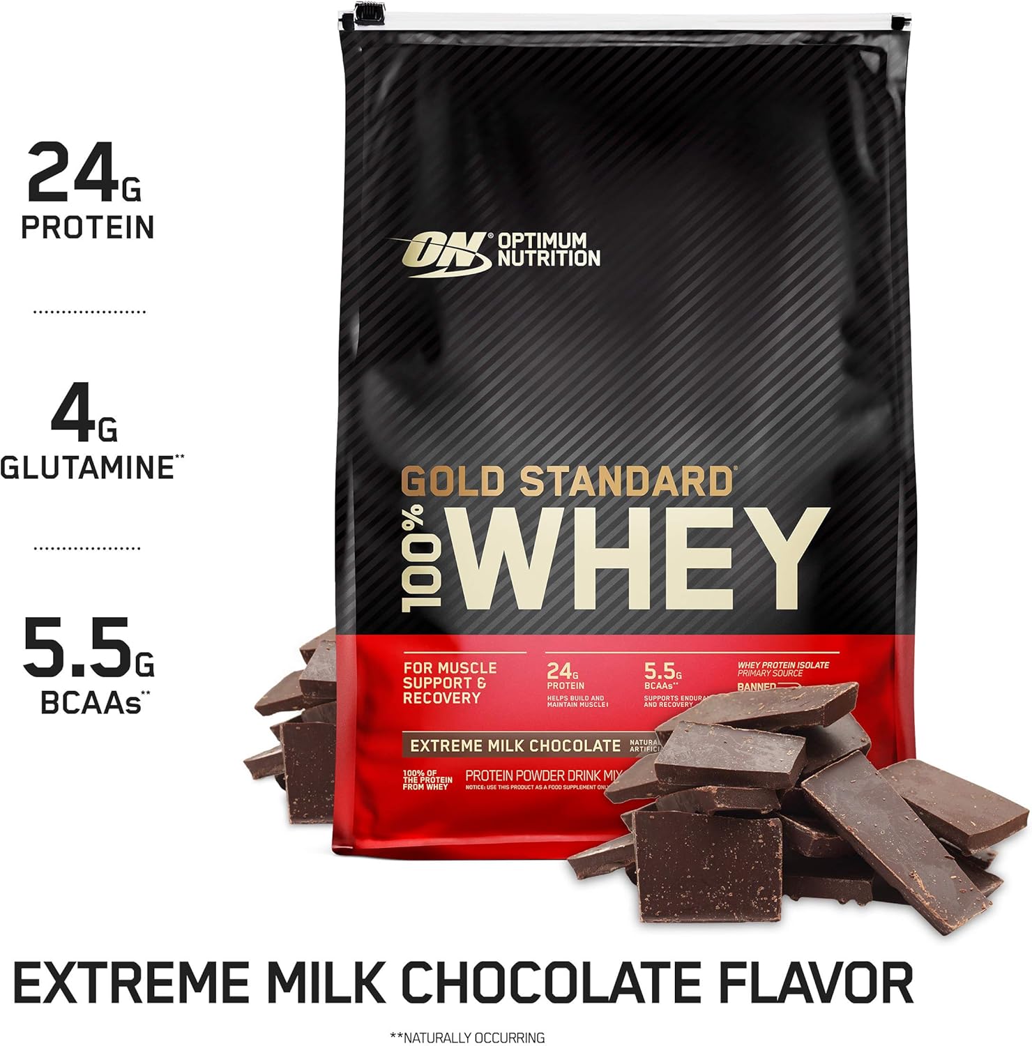 Optimum Nutrition Gold Standard 100% Whey Protein Powder, Extreme Milk Chocolate, 10 Pound (Packaging May Vary)