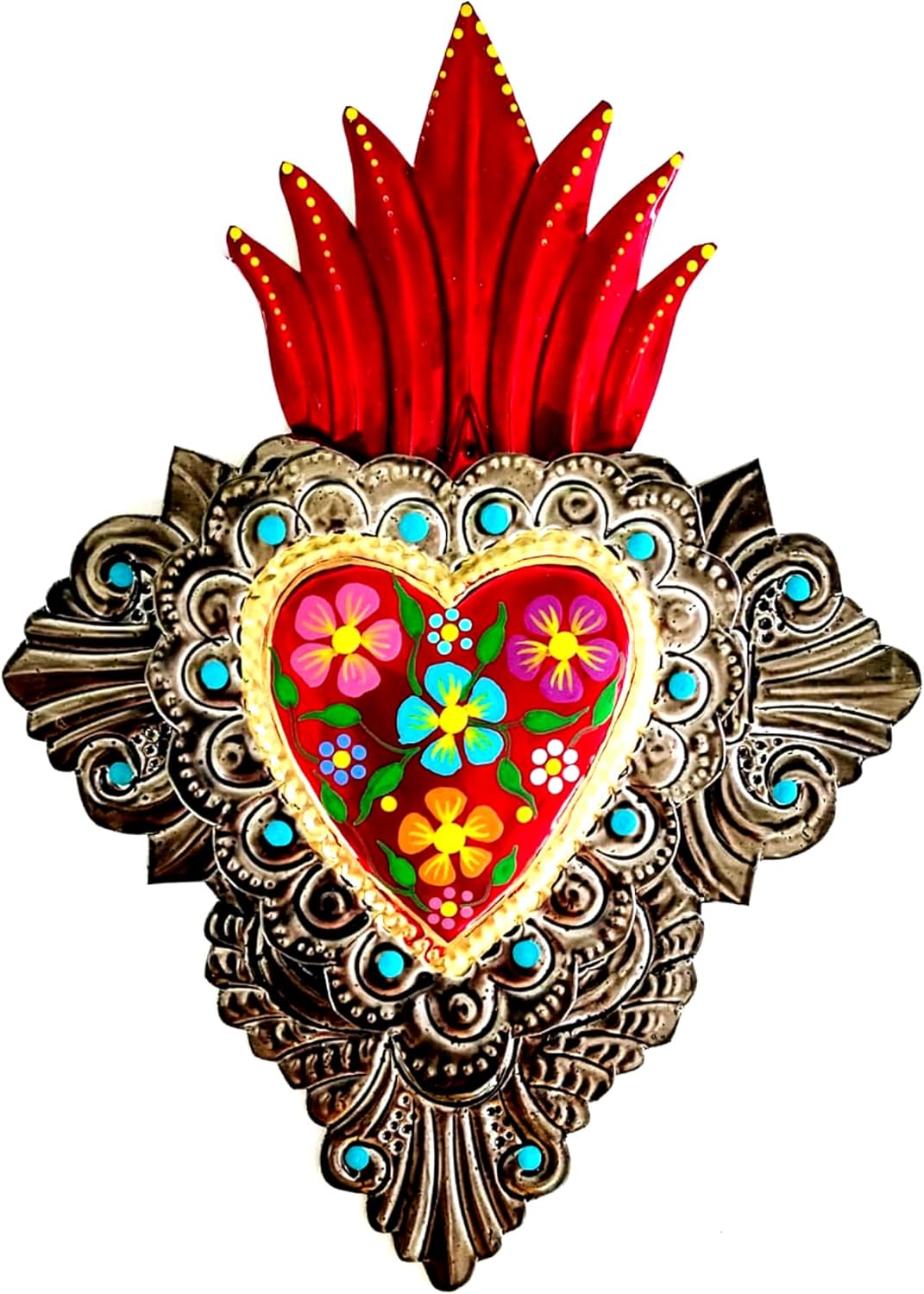 Mexican Heart Folk Art Wall Decor 8.5