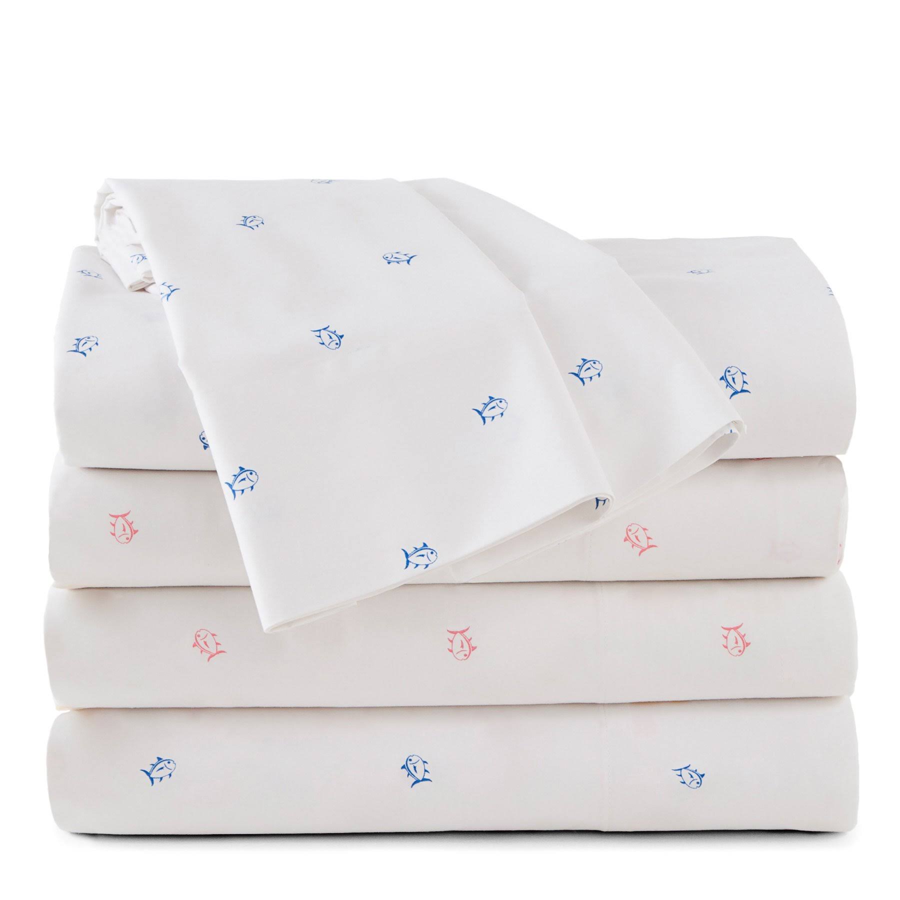 Southern Tide Tossed Skipjack Twin Pink Sheet Set