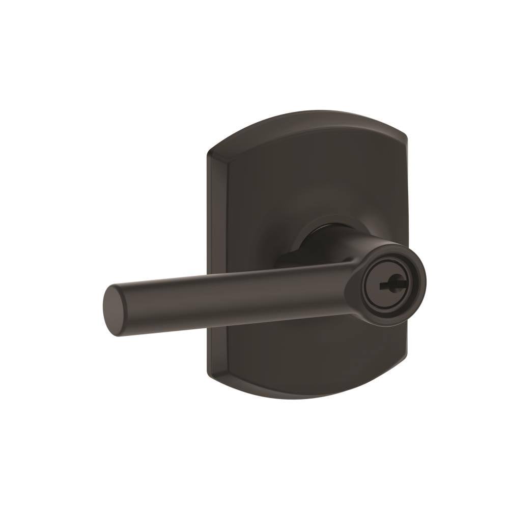 Schlage F51 Broadway Matte Black Universal Keyed Entry Door Handle