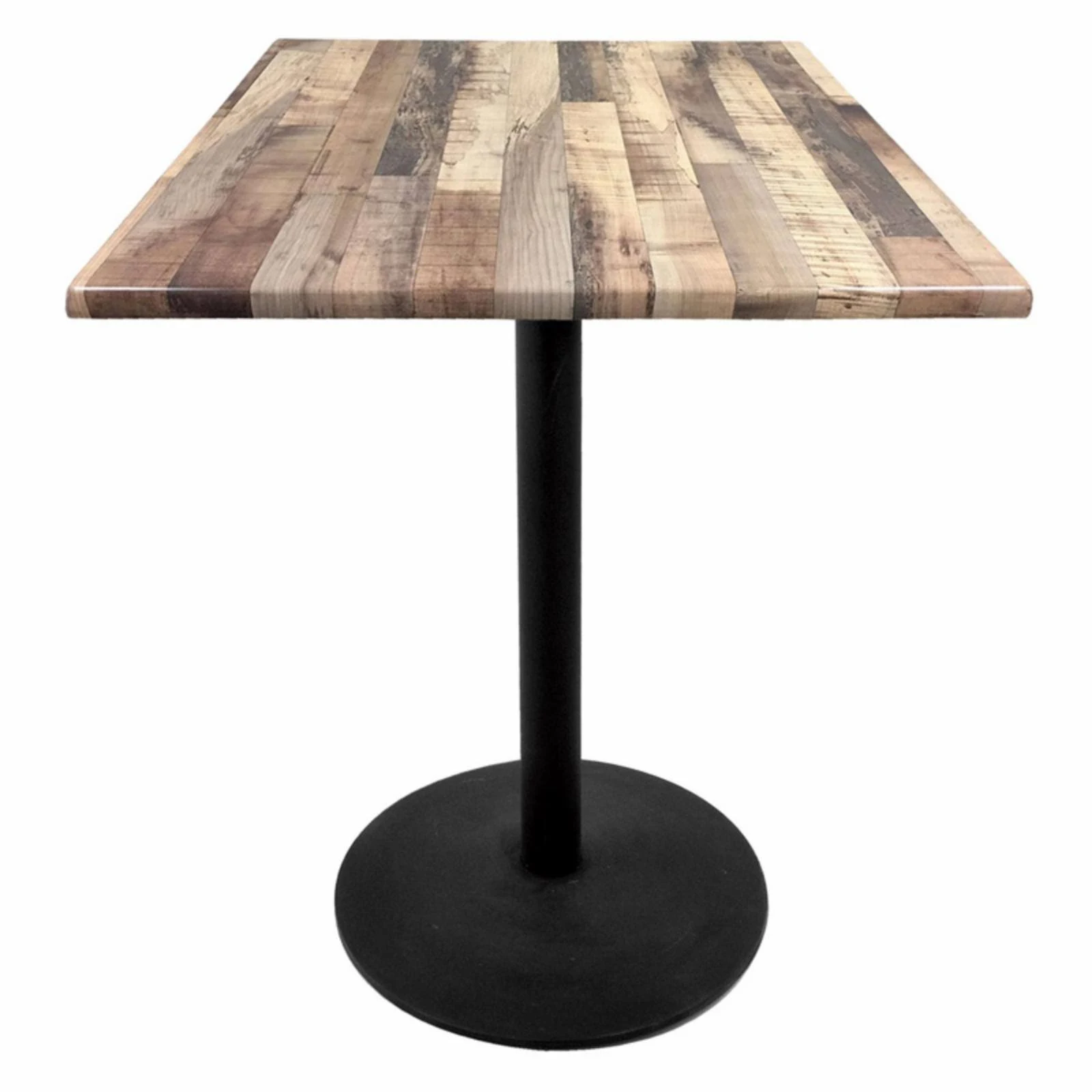 Holland Bar Stool OD214-2242BWOD36SQRustic 42 in. Black Table with 36 x 36 in. Indoor u0026 Outdoor Rustic Square Top