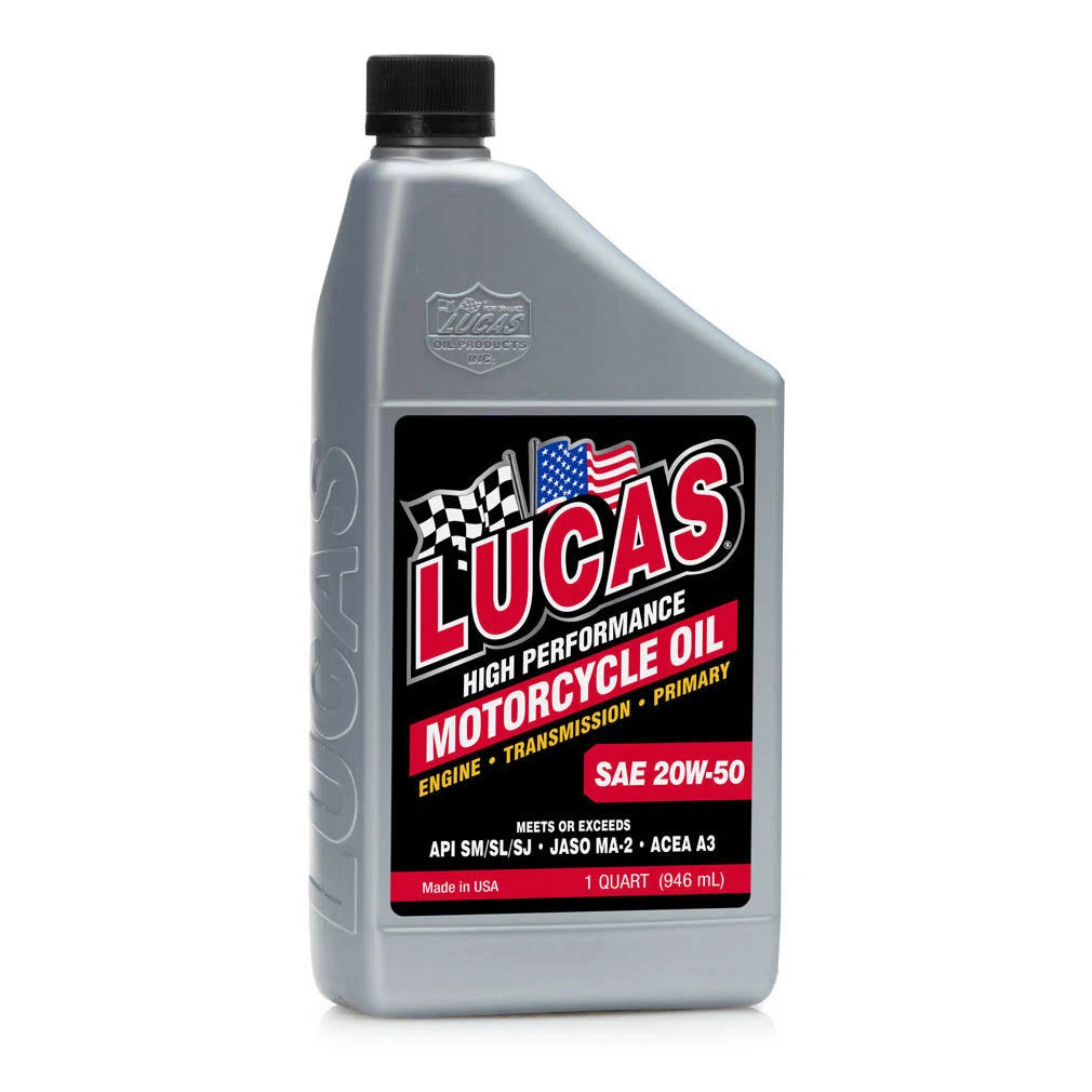 Lucas Oil SAE 20W-50 Performance Trans u0026 Engine Motorcycle Oil, 1 Quart (4 Pack) at VM Express