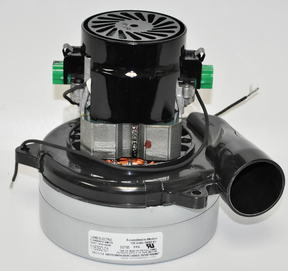 Ametek Lamb 5.7x22 120 Volt B/B 2 Stage Tangential Bypass Vacuum Motor 116392-01
