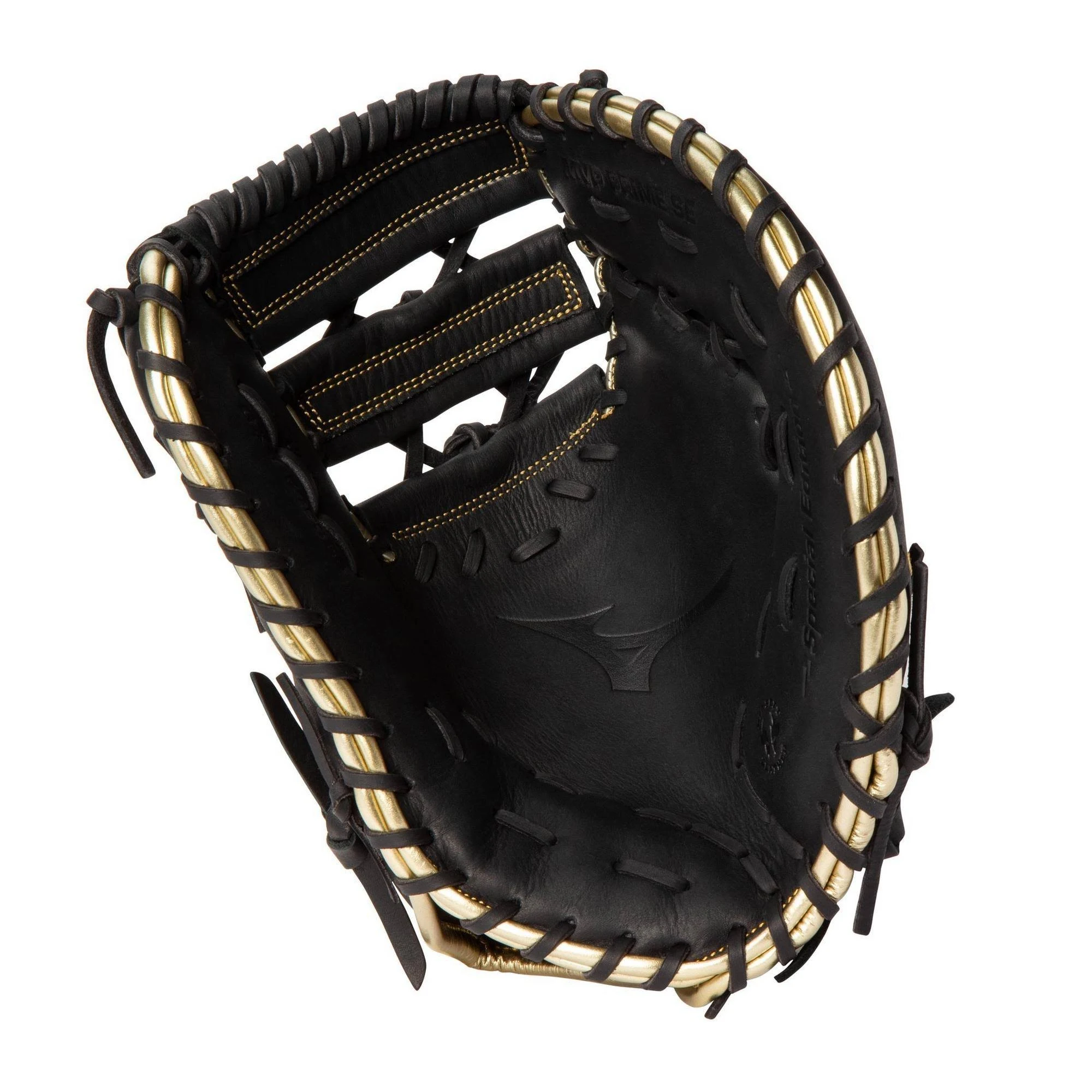 Mizuno MVP Prime SE 12.5x22 First Base Baseball Mitt-Black/Gold 12.5