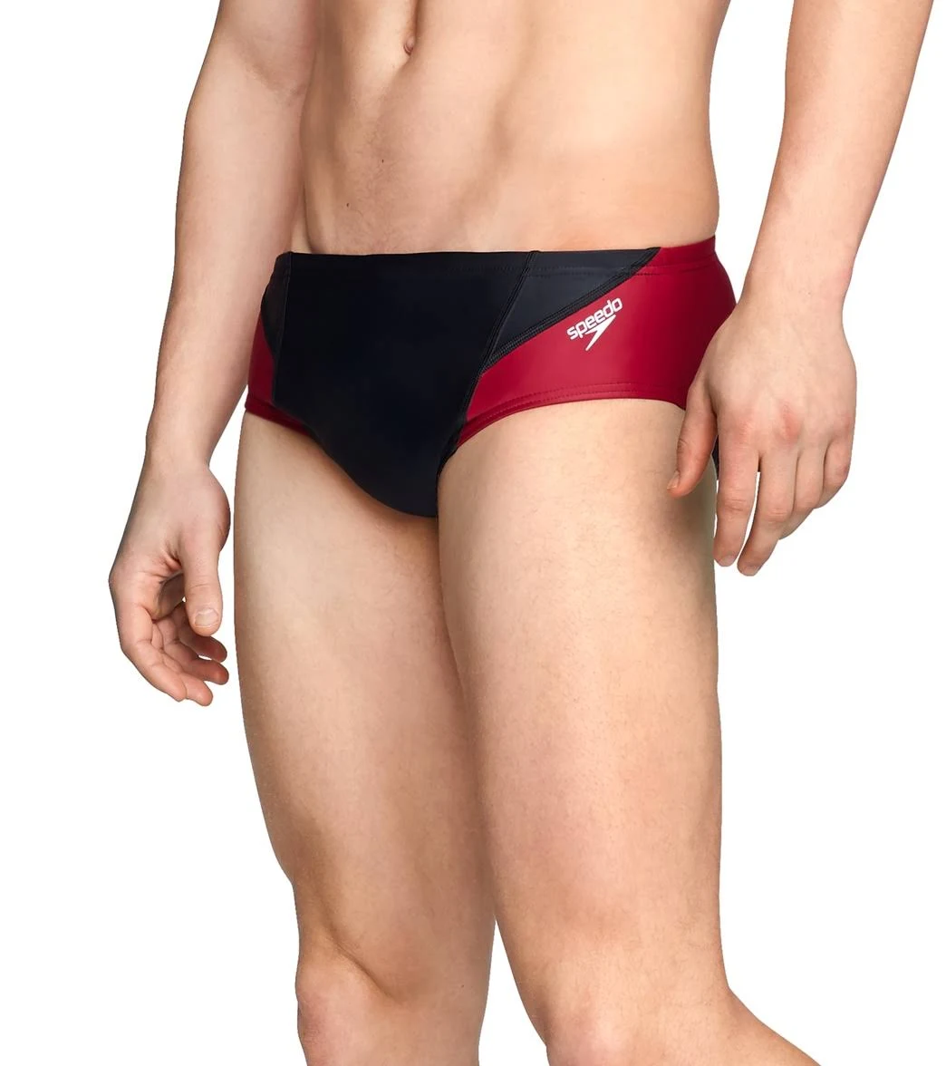 Speedo Swim Brief Powerflex Eco Tone Setter Black/Maroon 24