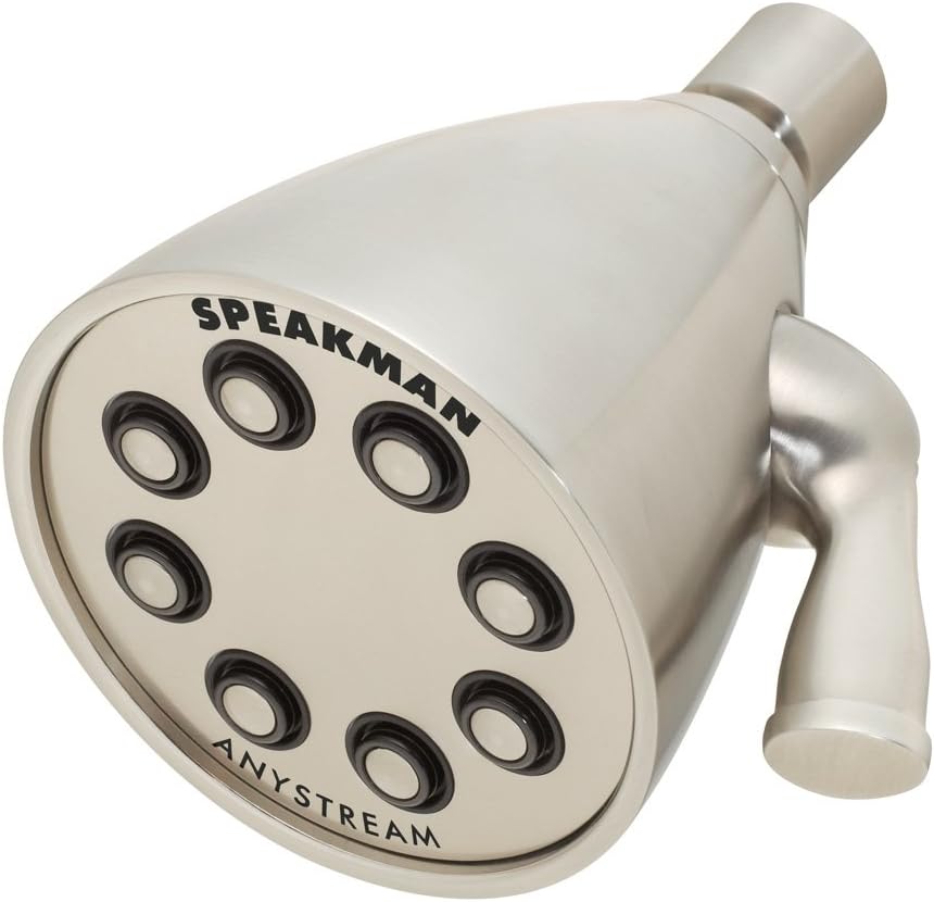 Speakman S-2251 Signature Icon Anystream Adjustable High Pressure Shower Head - 2.5 GPM Solid Brass Replacement Bathroom Showerhead, Polished Chrome