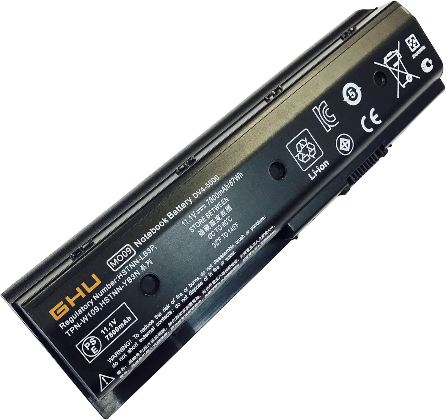 New GHU 87Wh MO06 MO09 671731-001 Laptop Battery Compatible with HP Envy M6-1045DX M6-1035DX M6-1125DX Pavilion DV4-5000 DV6-7000 DV6-7014nr DV7-7000 DV7t-7000 67241 9 Cell 7800 mAh,1 Year Warranty Pack of 2