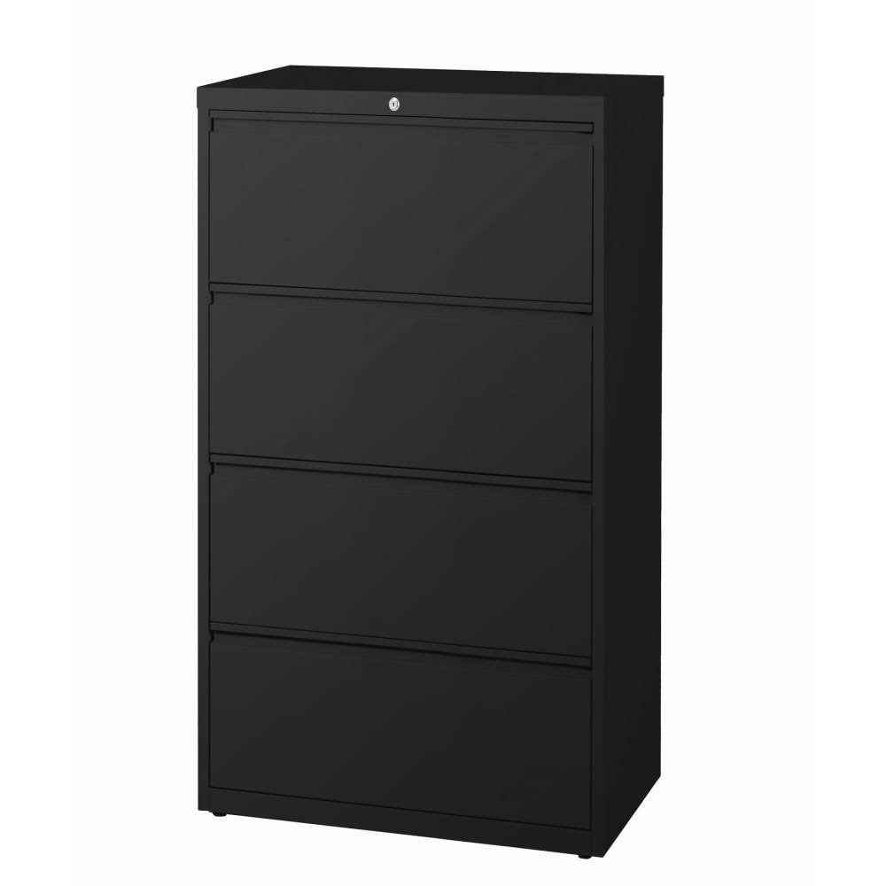 WorkPro 30x22W 4-Drawer Metal Lateral File Cabinet, Black