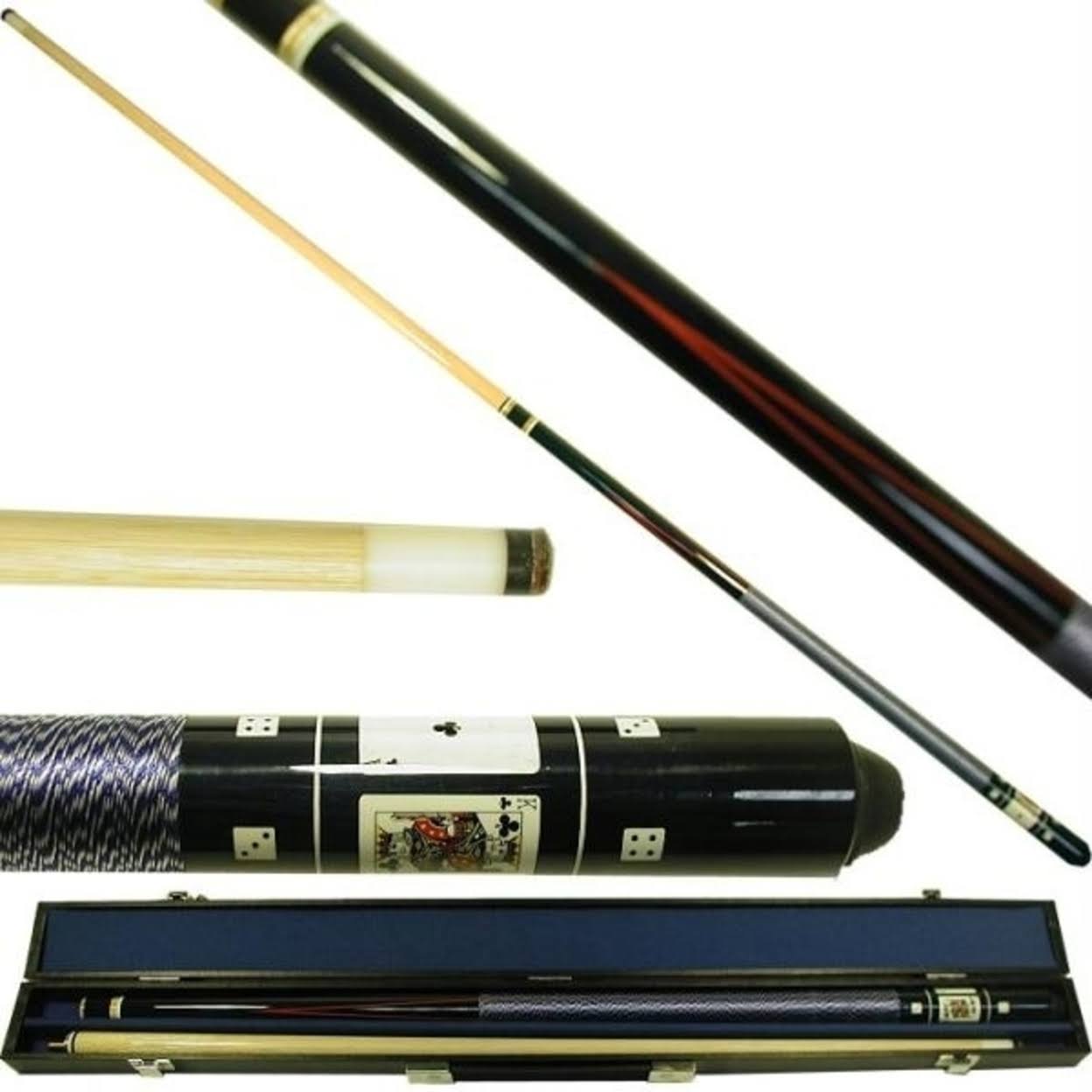 Trademark Black Royal Flush Poker Billiard Pool Cue Stick